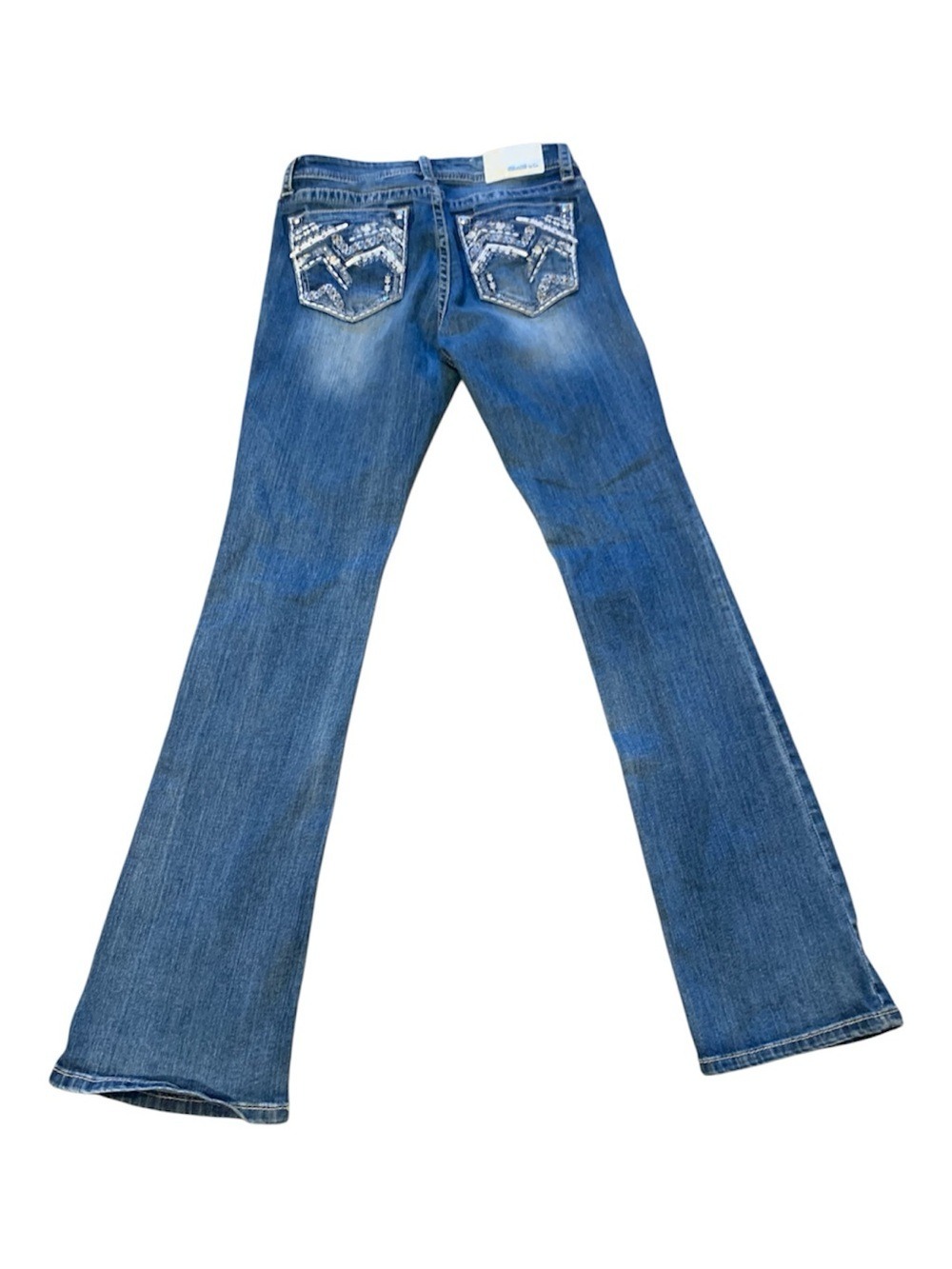 GRACE Y2K Women’s Blue Flared Jeans with Embellished Back Pockets size 29